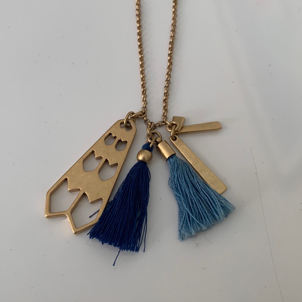 J. Crew long necklace with fun blue charms